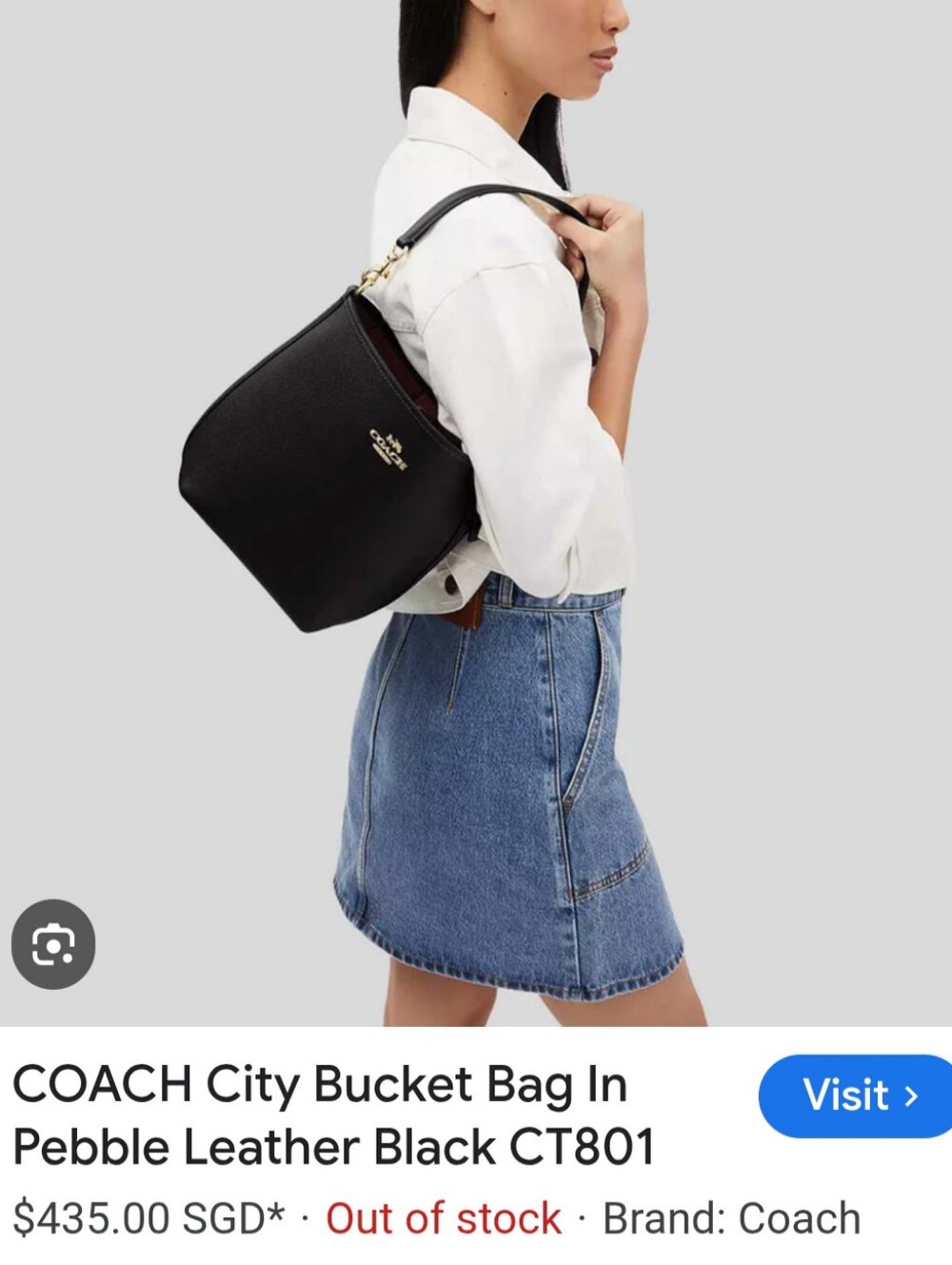 Coach City Bucket Bag Black Pebbled Leather (CT801) *Please Read Description* - Picture 8 of 11
